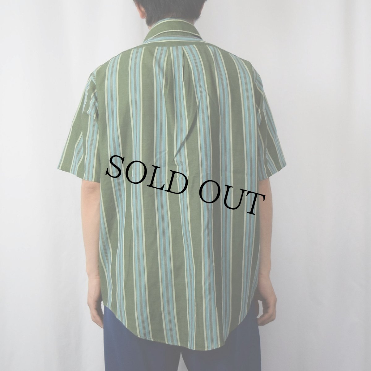 画像3: 60〜70's TOWNCRAFT "PENN-PREST" ストライプ柄 ポリエステル×コットン シャツ L (3)