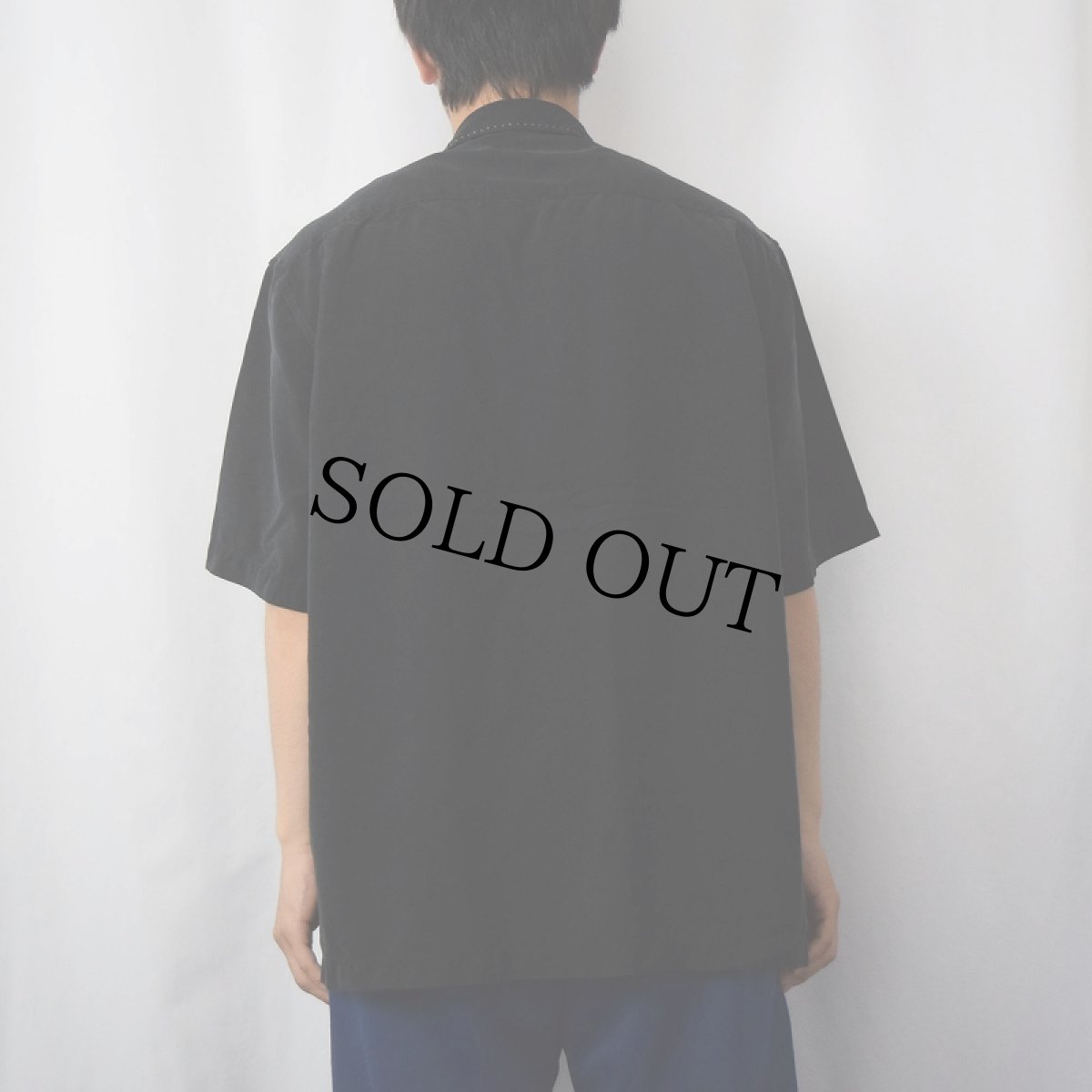 画像3: 90's Nat Nast 格子柄刺繍 シルクシャツ BLACK L (3)