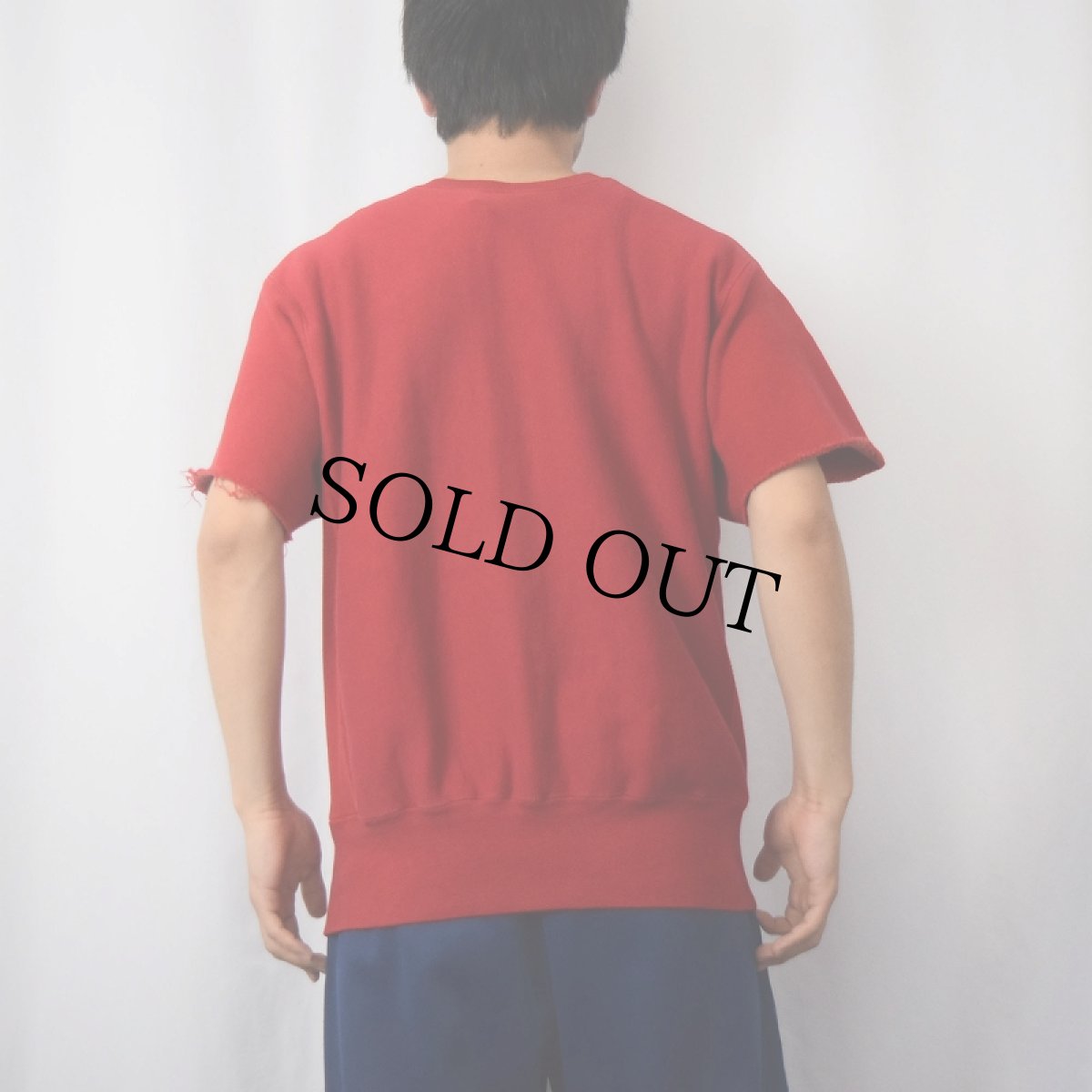 画像3: 70's Champion 赤単色タグ REVERSE WEAVE USA製 "PONY EXPRESS TRACK" カットオフスリーブスウェット M (3)