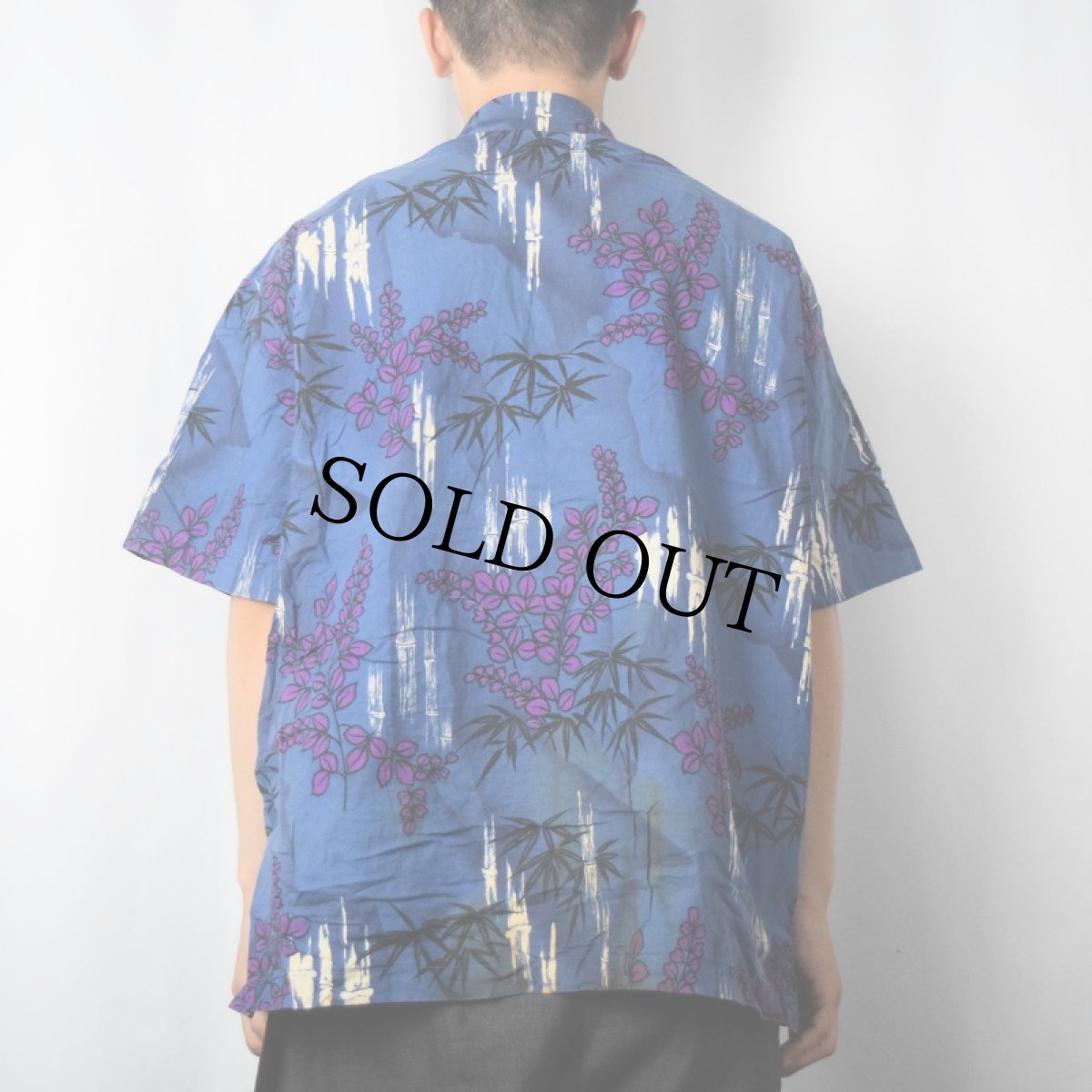 画像3: バンブー柄 コットンアロハシャツ (3)