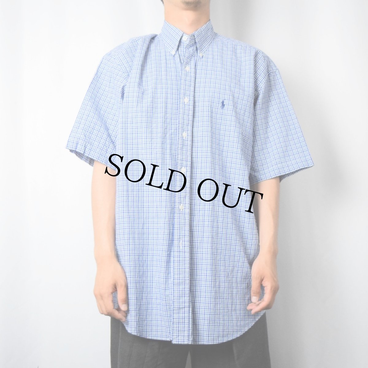 画像2: Ralph Lauren "BLAKE" ギンガムチェック柄 コットンボタンダウンシャツ L (2)