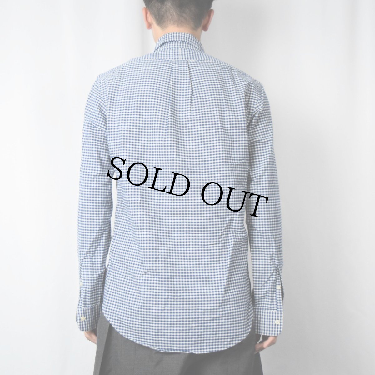 画像3: Ralph Lauren "CUSTOM FIT" ギンガムチェック柄 コットンボタンダウンシャツ S (3)