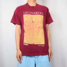 画像2: 90's LEONARDO DA VINCI USA製 アートプリントＴシャツ M (2)