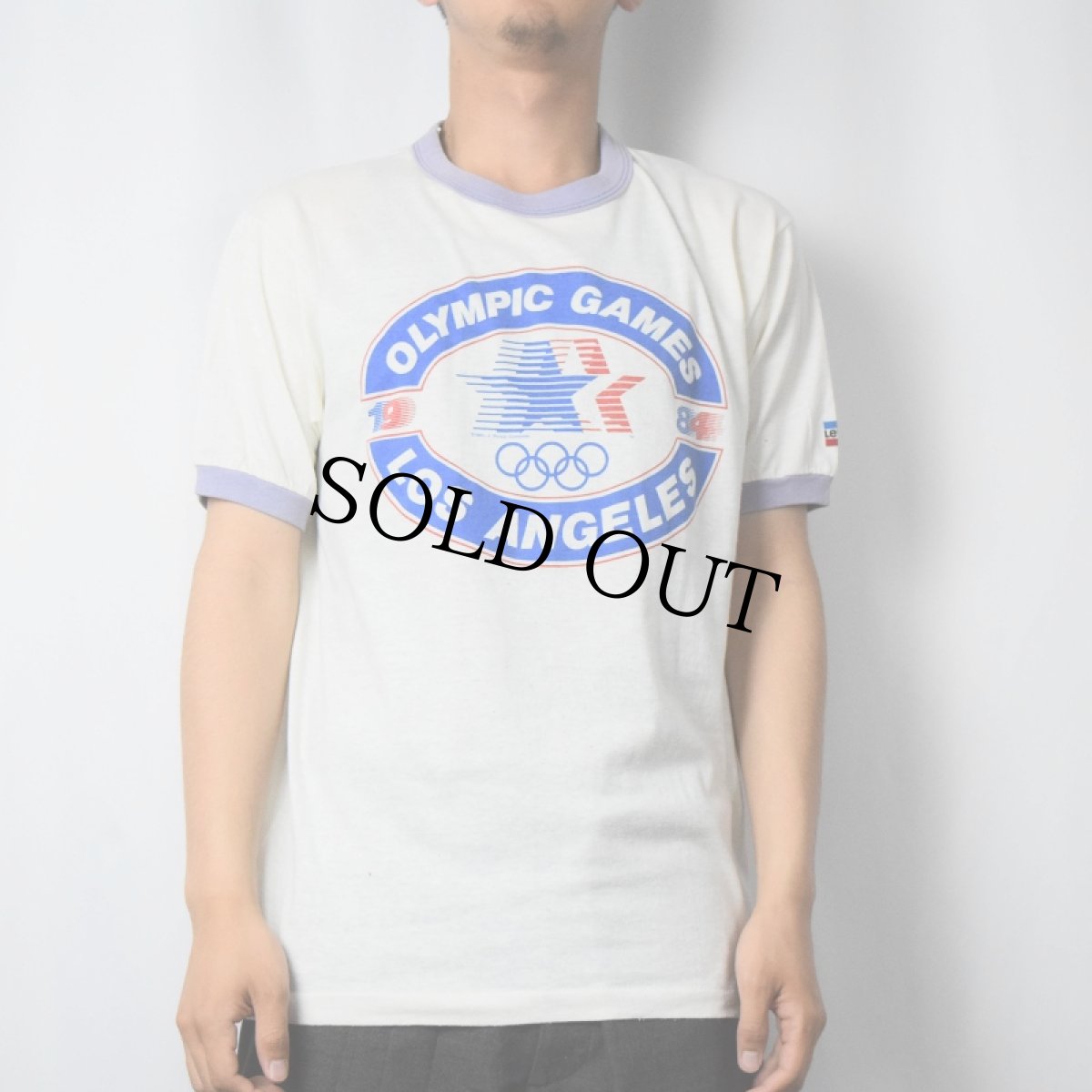 画像2: 80's Levi's USA製 "OLYMPIC GAMES LOS ANGELES" オリンピックプリントリンガーTシャツ M (2)