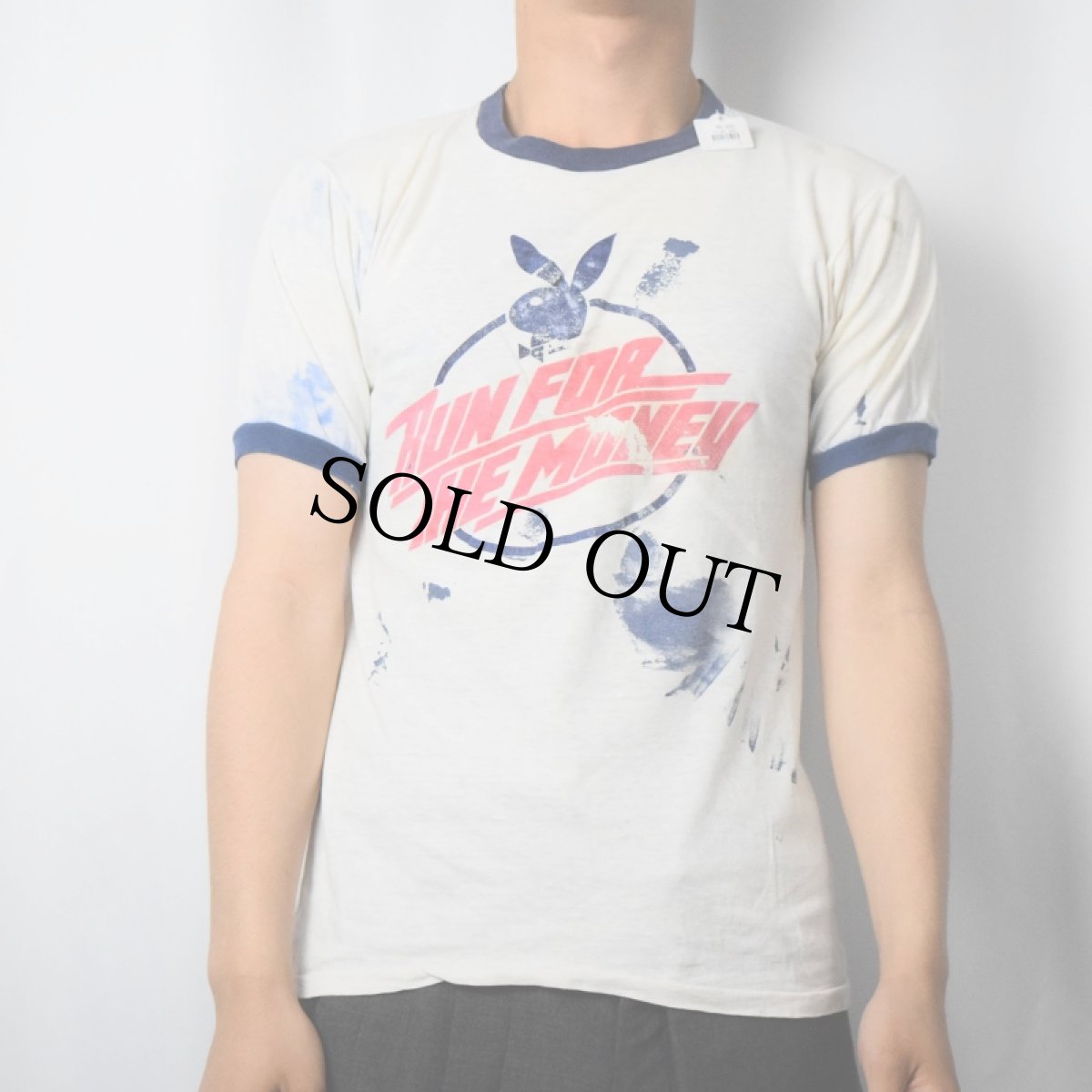 画像3: 80's WNNS USA製 "RUN FOR THE MONEY" ラジオ番組 プリントリンガーTシャツ M (3)