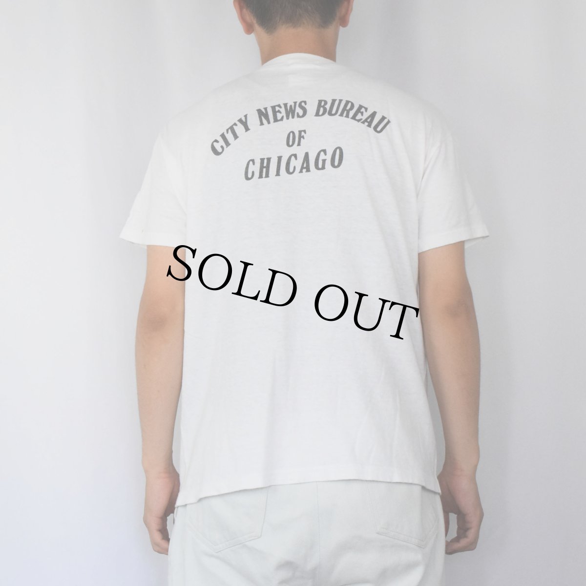 画像3: 80's CITY NEWS BUREAU OF CHICAGO USA製 報道局イラストプリントTシャツ L (3)