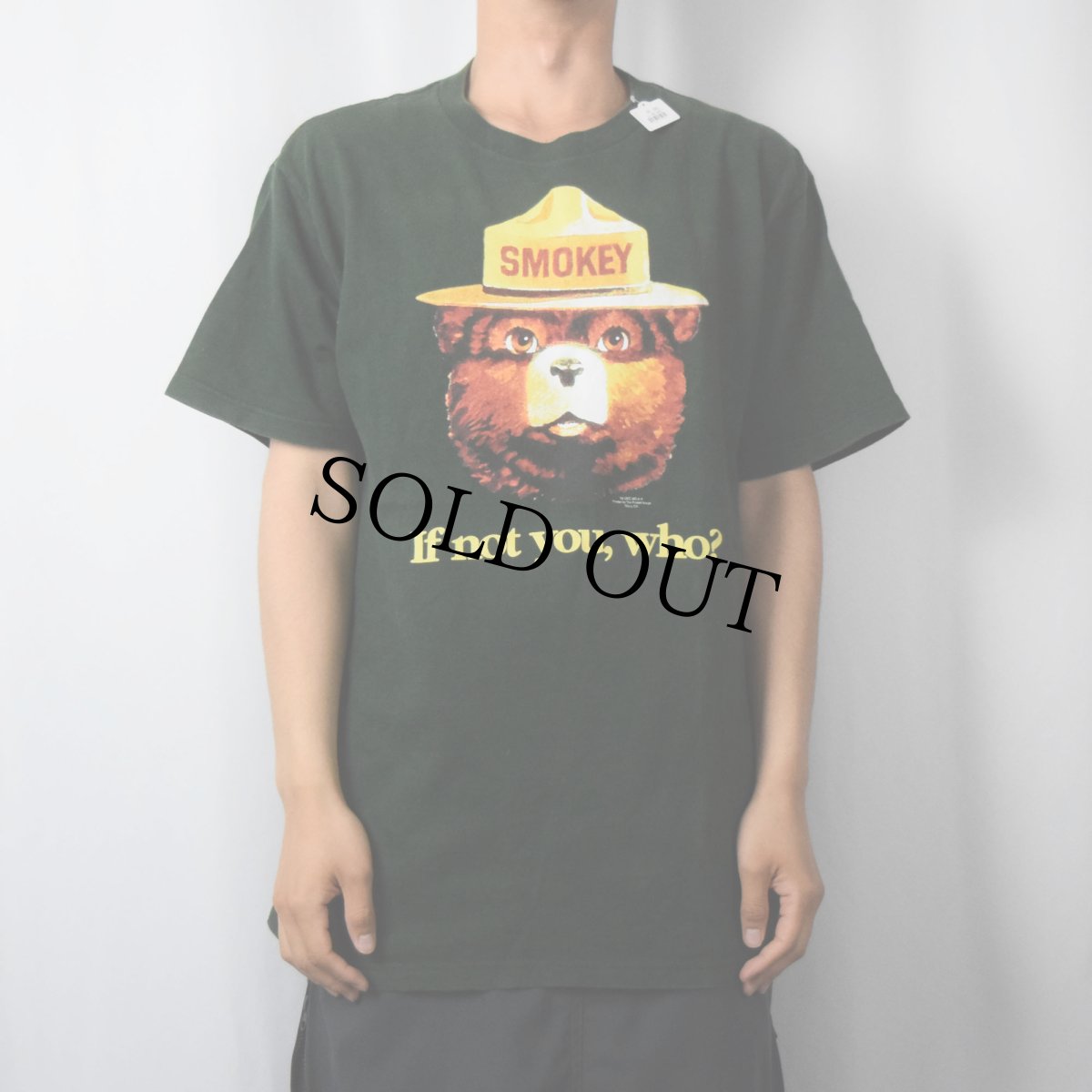 画像2: 2000's SMOKEY BEAR "If not you, who?" キャラクタープリントTシャツ L (2)