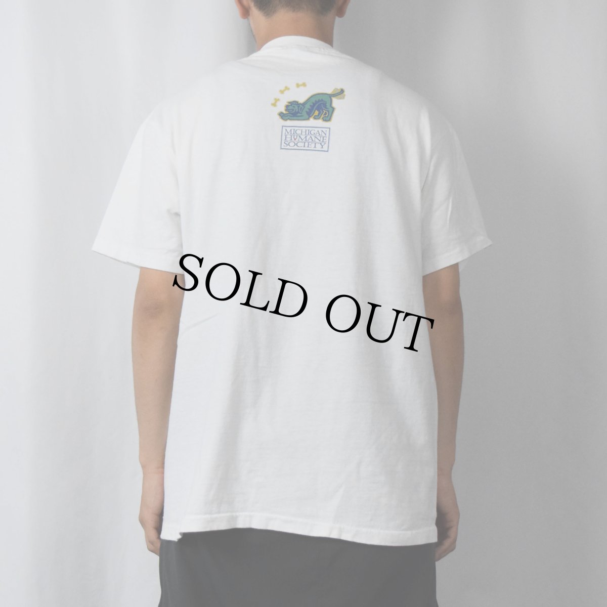 画像3: 90's MICHIGAN HUMANE SOCIETY USA製 "BISCUIT TIME" NPO団体イラストプリントTシャツ L (3)