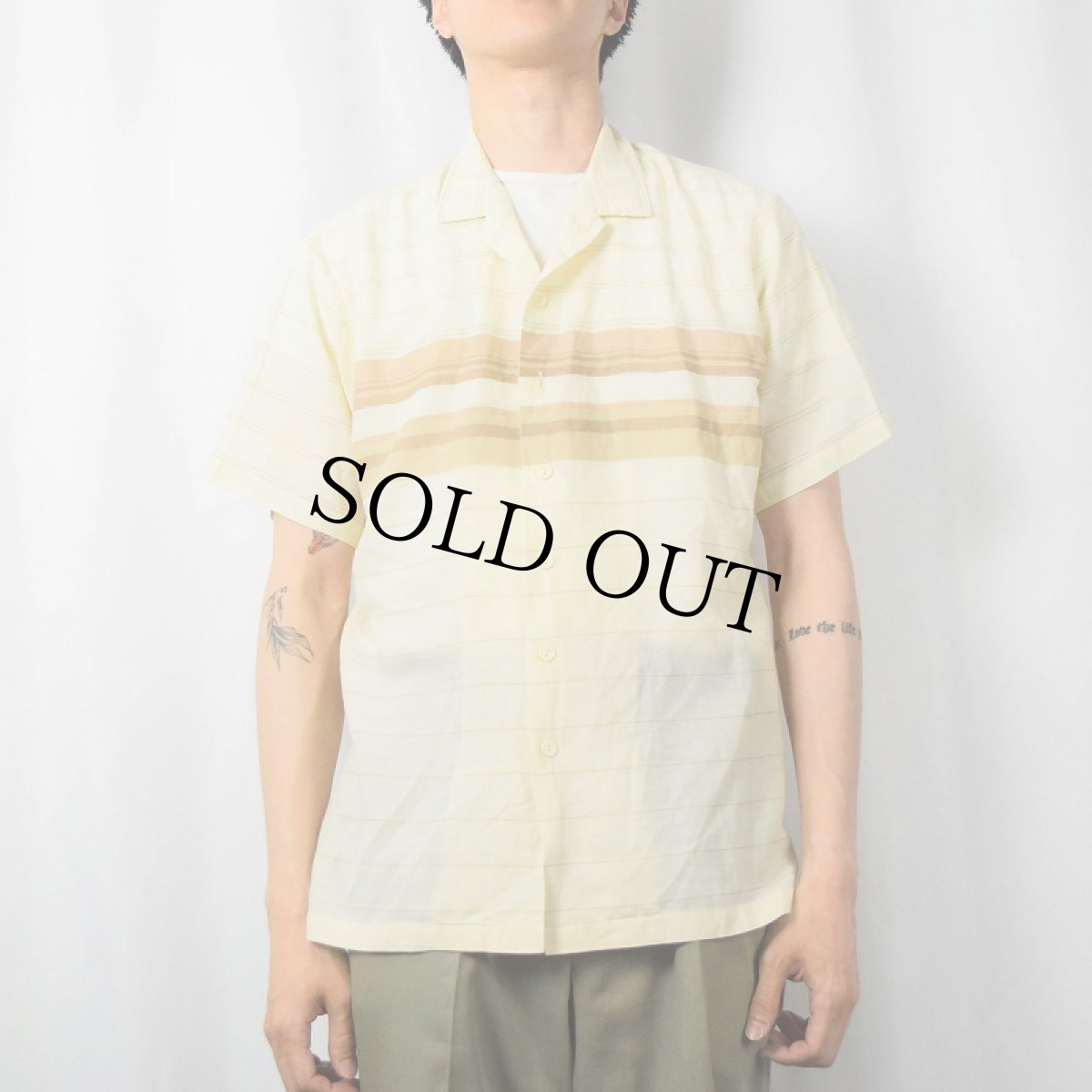 画像2: 70〜80's KENNINGTON マルチボーダー柄オープンカラーシャツ (2)