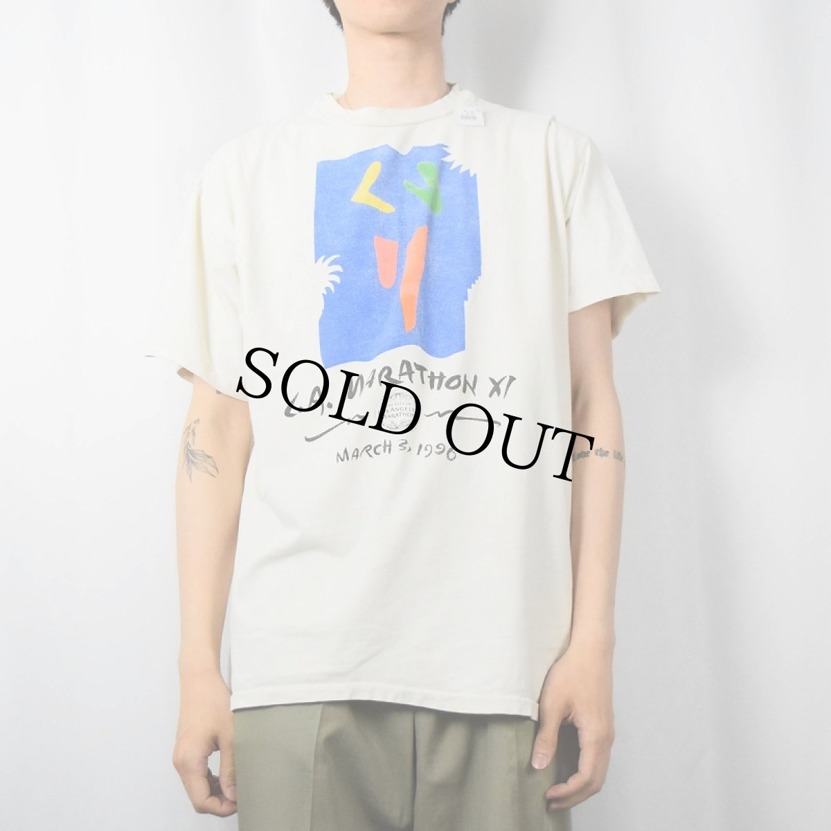 画像3: 90's HONDA USA製 "L.A. MARATHON XI 1996" マラソンプリントTシャツ XL (3)