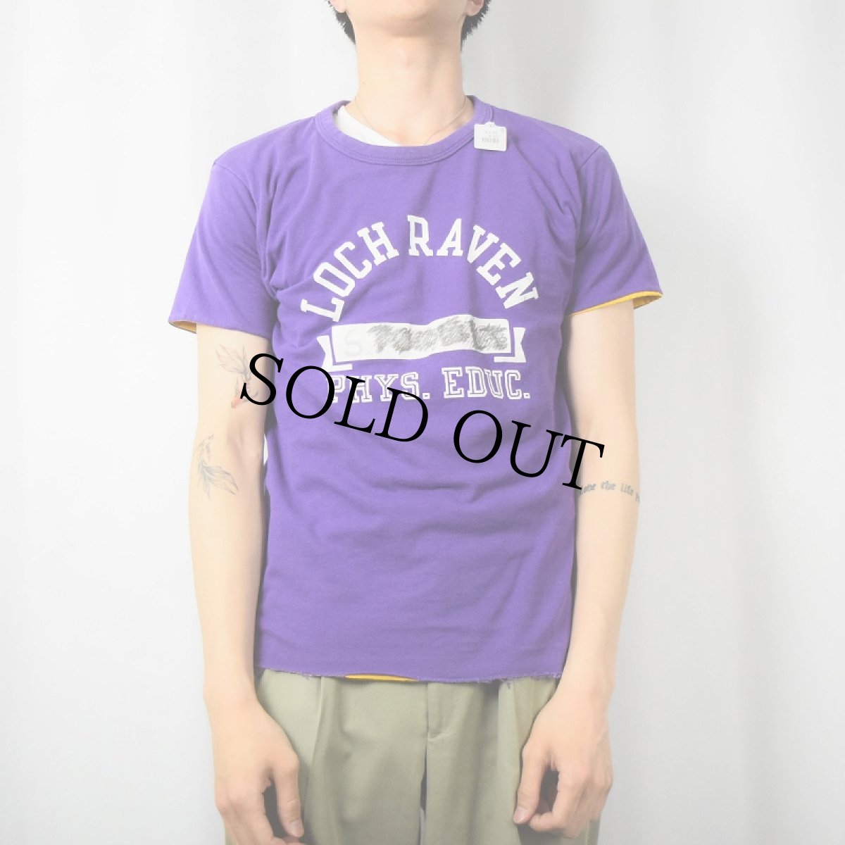 画像3: 80's Champion トリコタグ USA製 "LOCH RAVEN PHYS. EDUC." ダブルフェイス リバーシブルTシャツ M (3)