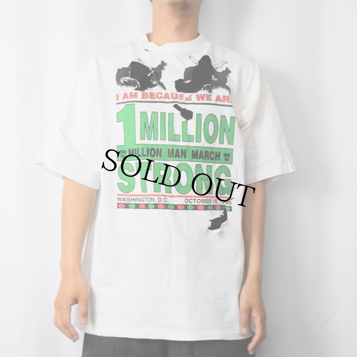画像2: 90's USA製 "1 MILLION STRONG" プリントTシャツ XL (2)