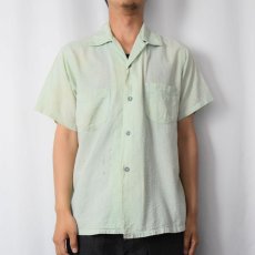 画像2: 50〜60's Sportswear シアサッカーオープンカラーシャツ M (2)