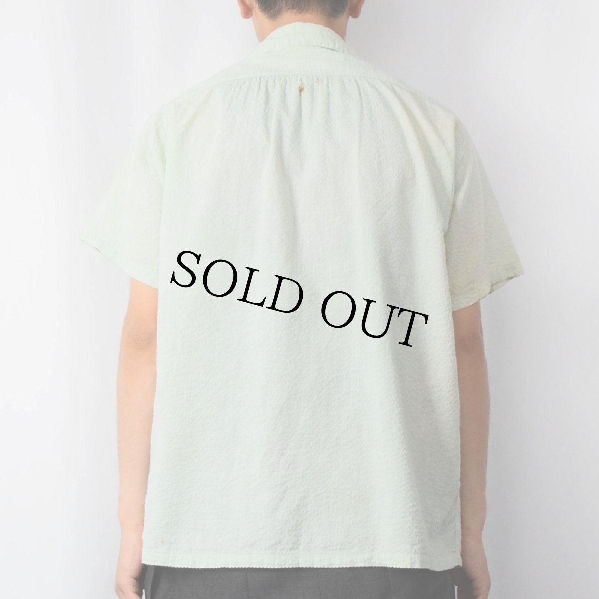 画像3: 50〜60's Sportswear シアサッカーオープンカラーシャツ M (3)