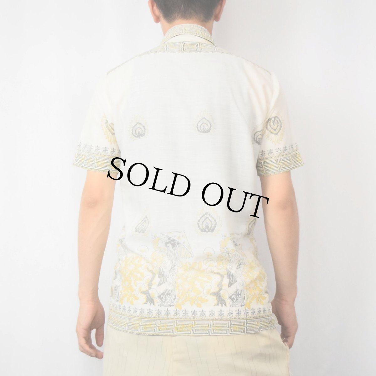 画像3: 70's TRADE G MARK 曼荼羅柄 プリントコットンシャツ (3)