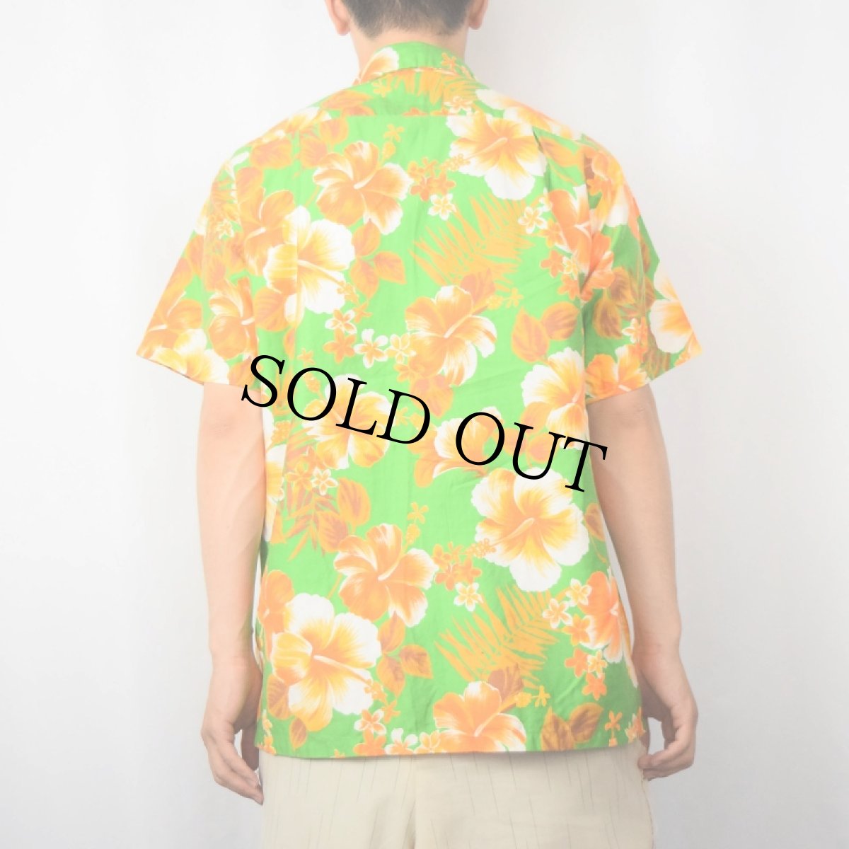 画像3: 60〜70's 花柄 コットンアロハシャツ (3)
