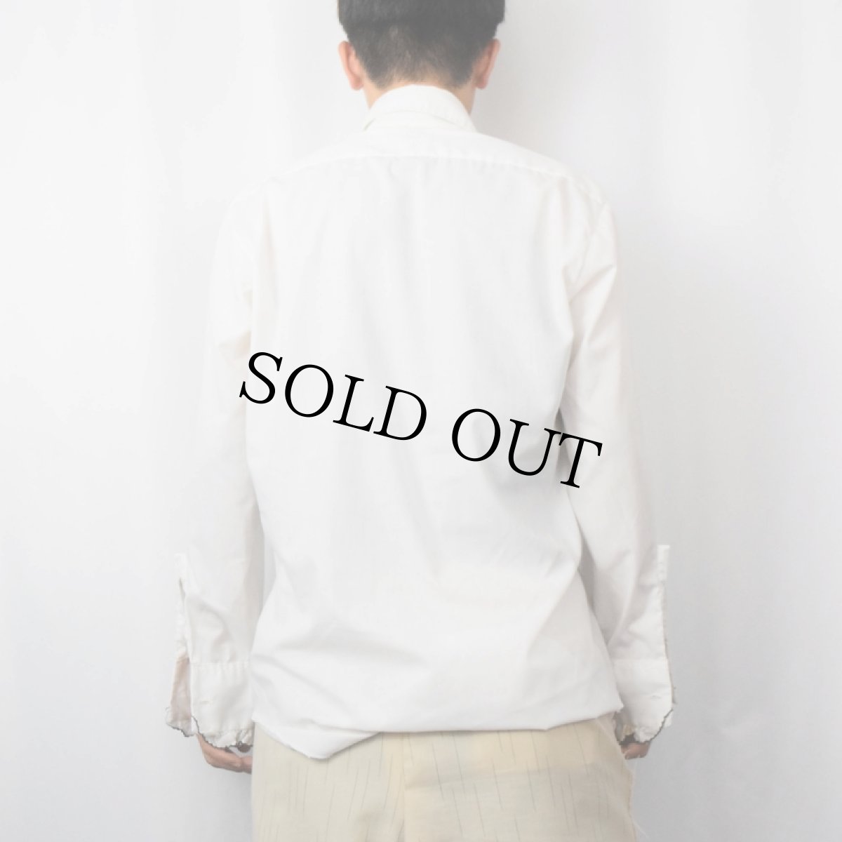 画像3: 70's after Six フリルデザイン コットンポリシャツ M (3)