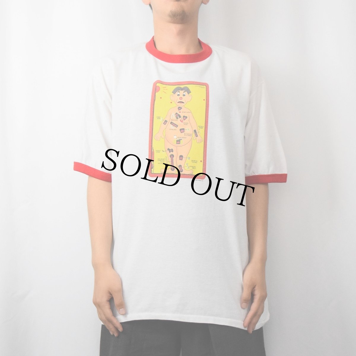 画像2: 2000's Hasbro USA製 "OPERATION" 玩具プリントリンガーTシャツ XL (2)