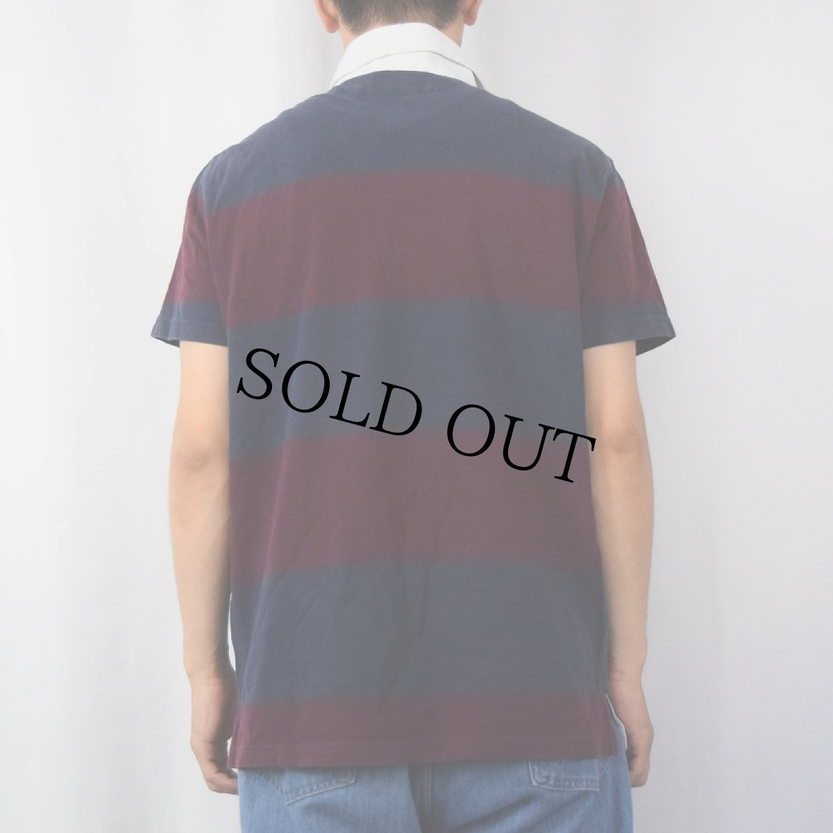 画像3: POLO Ralph Lauren ボーダー柄 ロゴ刺繍 ラガーシャツ L (3)