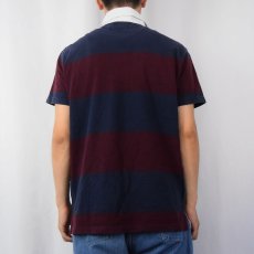 画像3: POLO Ralph Lauren ボーダー柄 ロゴ刺繍 ラガーシャツ L (3)