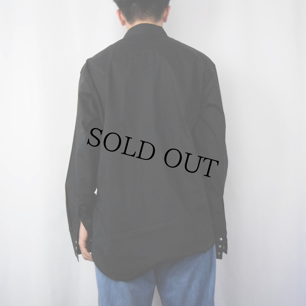 画像3: 90's Wrangler ポリエステル ウエスタンシャツ BLACK M (3)