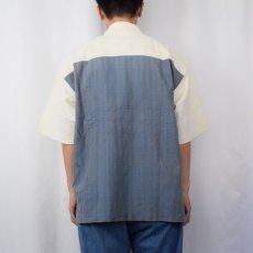 画像3: 90〜2000's INTRINSIC 2トーン切り替え フルジップ コットンシャツ L (3)