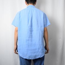 画像3: Ralph Lauren "CLASSIC FIT" ロゴ刺繍 リネン ボタンダウンシャツ M (3)