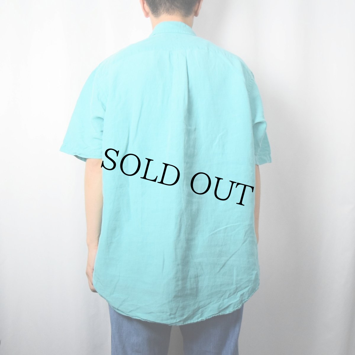 画像3: Ralph Lauren "CLASSIC FIT" ロゴ刺繍 リネン×シルク ボタンダウンシャツ L (3)