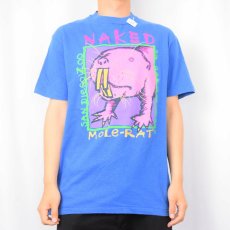 画像2: 90's USA製 "MOLE-RAT" ハダカデバネズミ イラストプリントTシャツ L (2)
