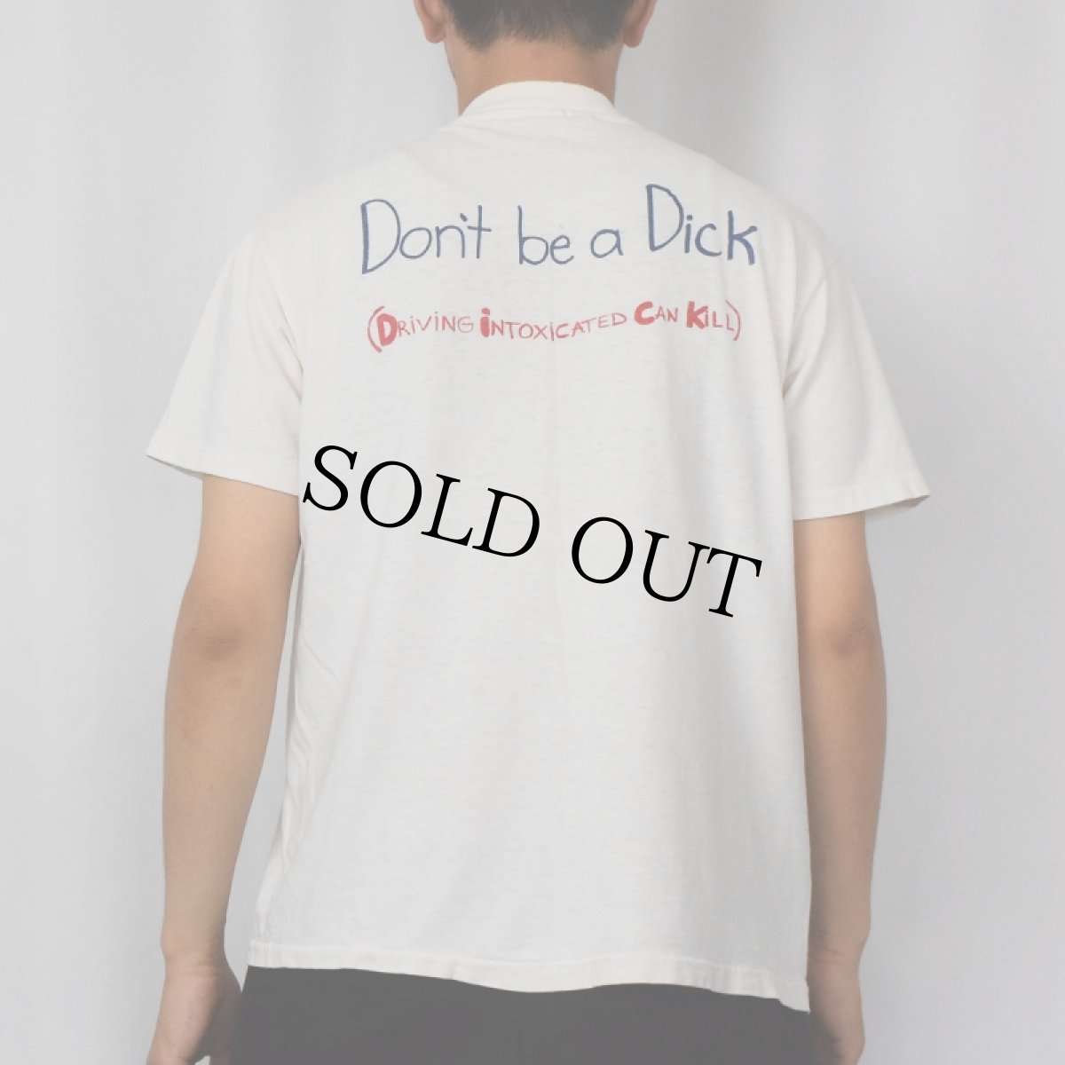 画像4: 80's USA製 "Don't be a Dick" メッセージプリントTシャツ L (4)
