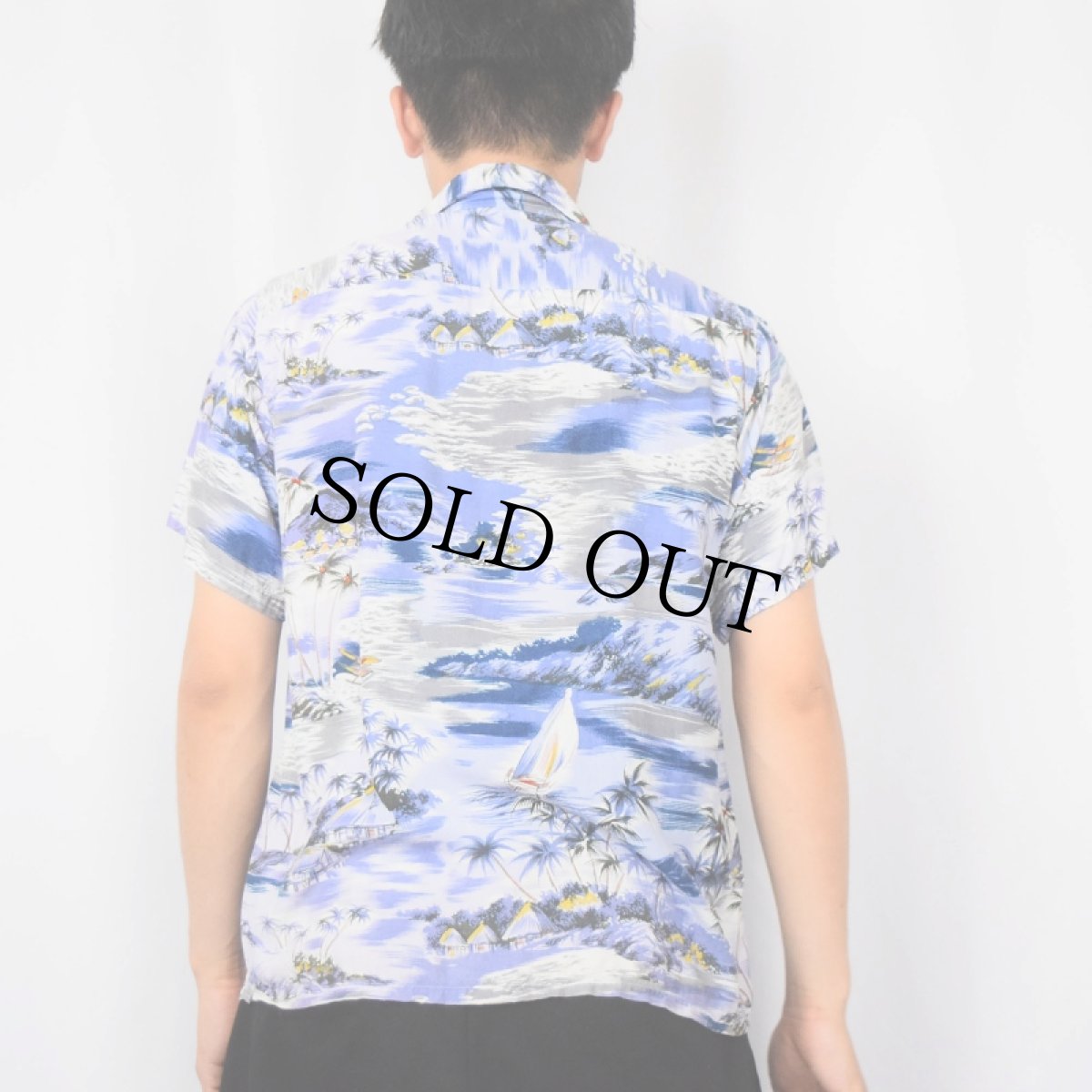 画像3: 60's South Pacific JAPAN製 レーヨンハワイアンシャツ S (3)