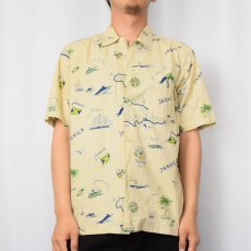 画像2: 60's JOHN GREEN "JAMAICA" コットンハワイアンシャツ M (2)