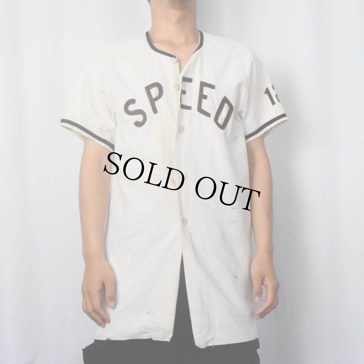 画像2: 〜60's GENERAL ATHLETIC PRODUCTS "SPEED" チェーン刺繍 ベースボールシャツSIZE40 (2)