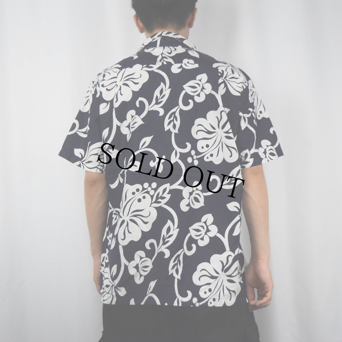 画像3: 60〜70's ROYAL HAWAIIAN ハイビスカス柄 コットンアロハシャツ NAVY (3)
