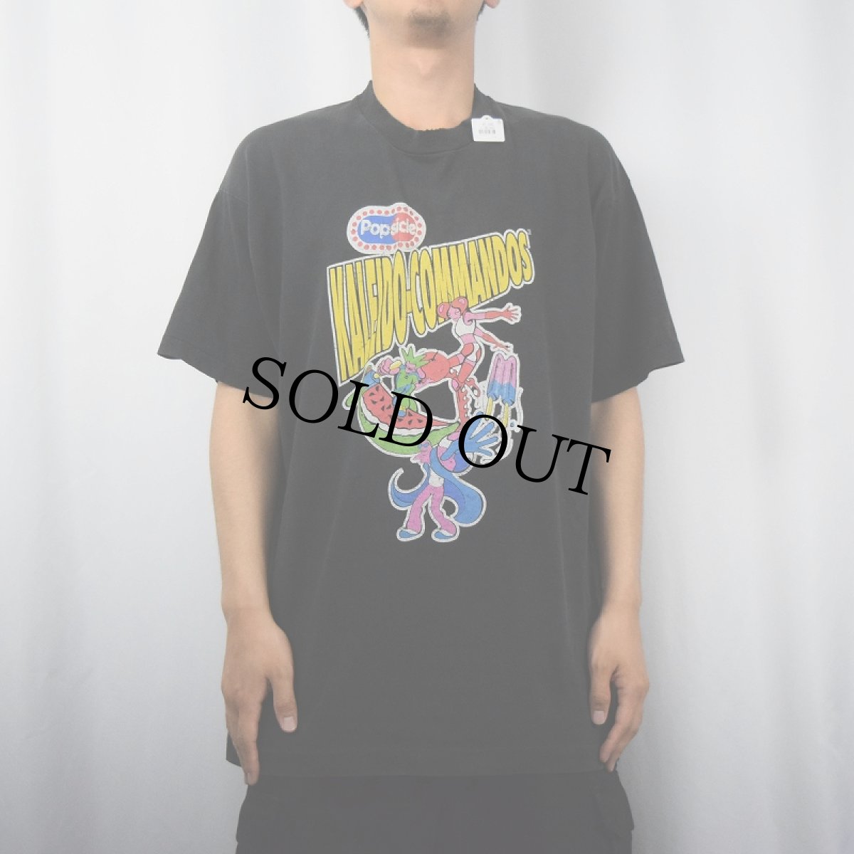 画像2: 90's Popsicle アイスキャンディ キャラクタープリントTシャツ BLACK XL (2)