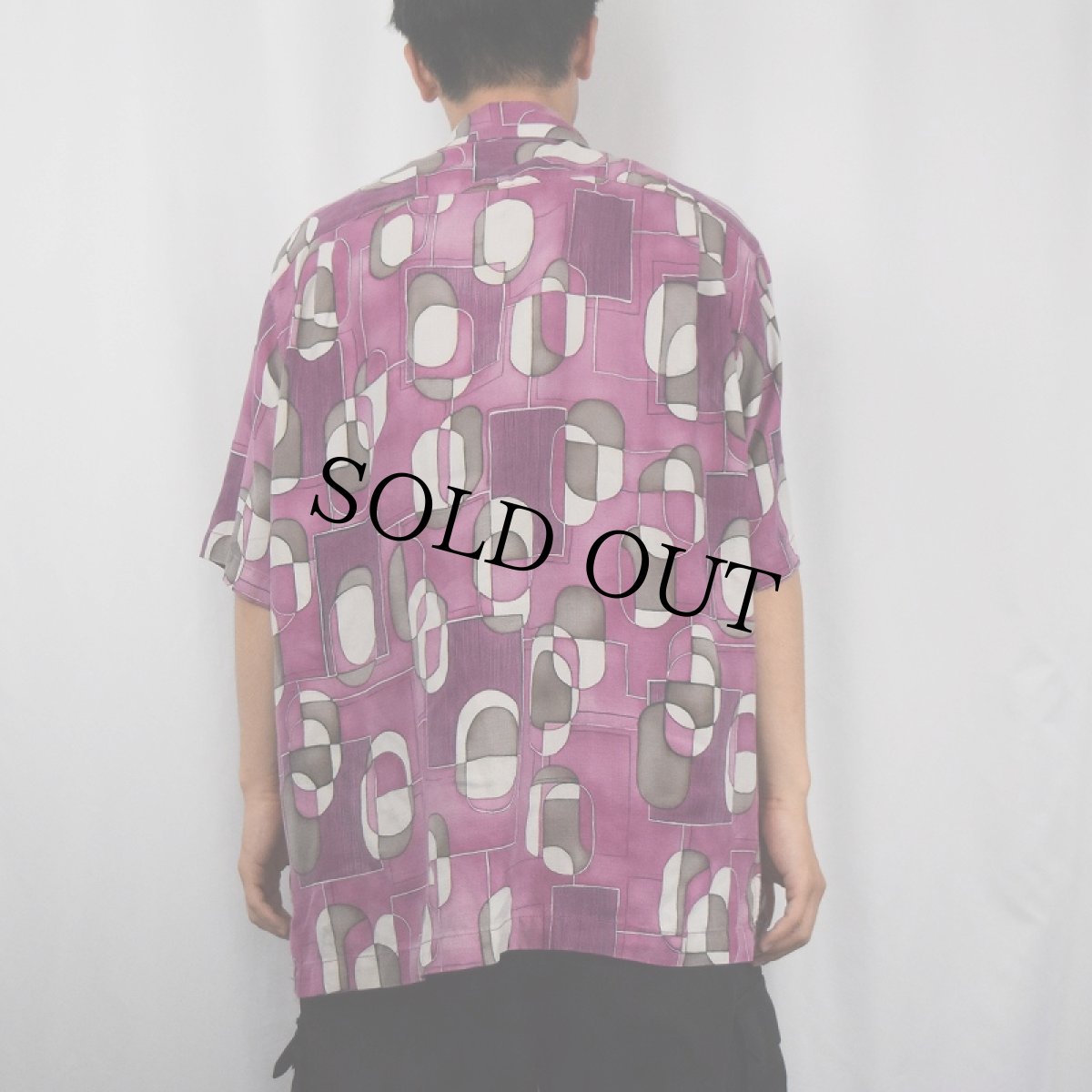 画像6: Tommy bahama 総柄 シルクオープンカラーシャツ L (6)