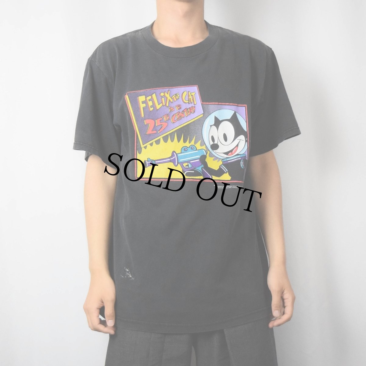 画像2: 90's FELIX USA製 "FELiX THE CAT IN THE 25TH CENTURY" キャラクタープリントTシャツ BLACK L (2)