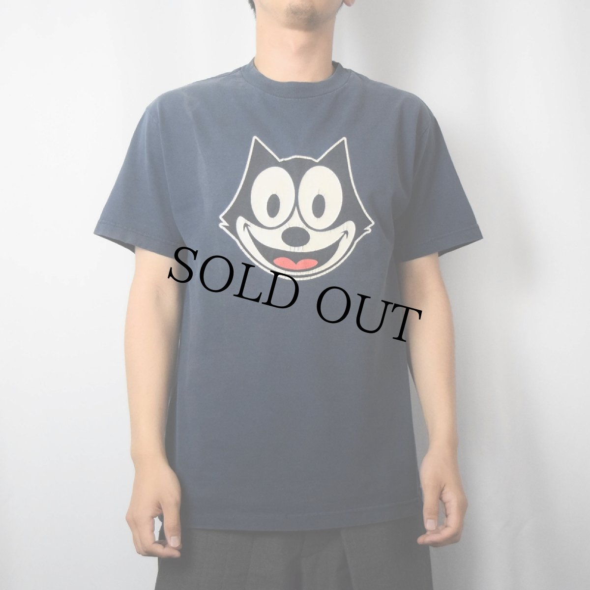 画像2: 90's FELIX USA製 キャラクタープリントTシャツ NAVY M (2)