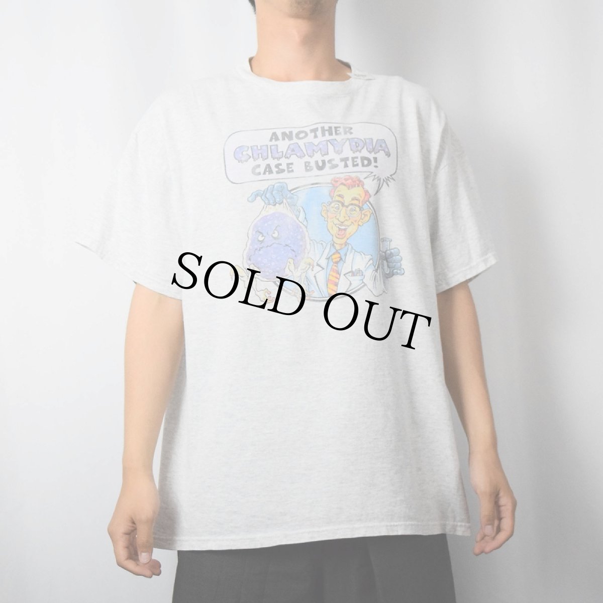 画像3: 2000's GEN-PROBE "CHLAMYDIA" バイオエンジニアリング・チェーンプリントTシャツ L (3)