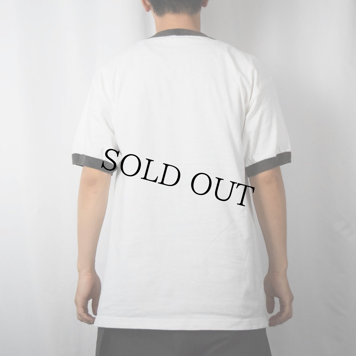 画像3: 2000's Bob Ross "HAPPY TREES" 画家プリントリンガーTシャツ L (3)