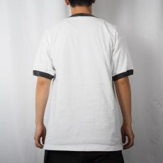 画像3: 2000's Bob Ross "HAPPY TREES" 画家プリントリンガーTシャツ L (3)
