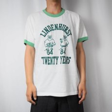 画像2: 80's USA製 "LINDENHURST TWENTY YEARS" プリントリンガーTシャツ XL (2)