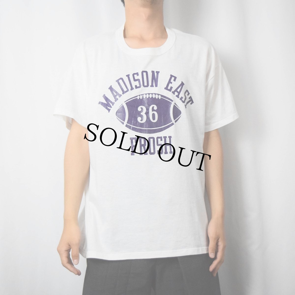 画像2: 80's RUSSELL ATHLETIC USA製 "MADISON EAST FROSH" プリントTシャツ XL (2)