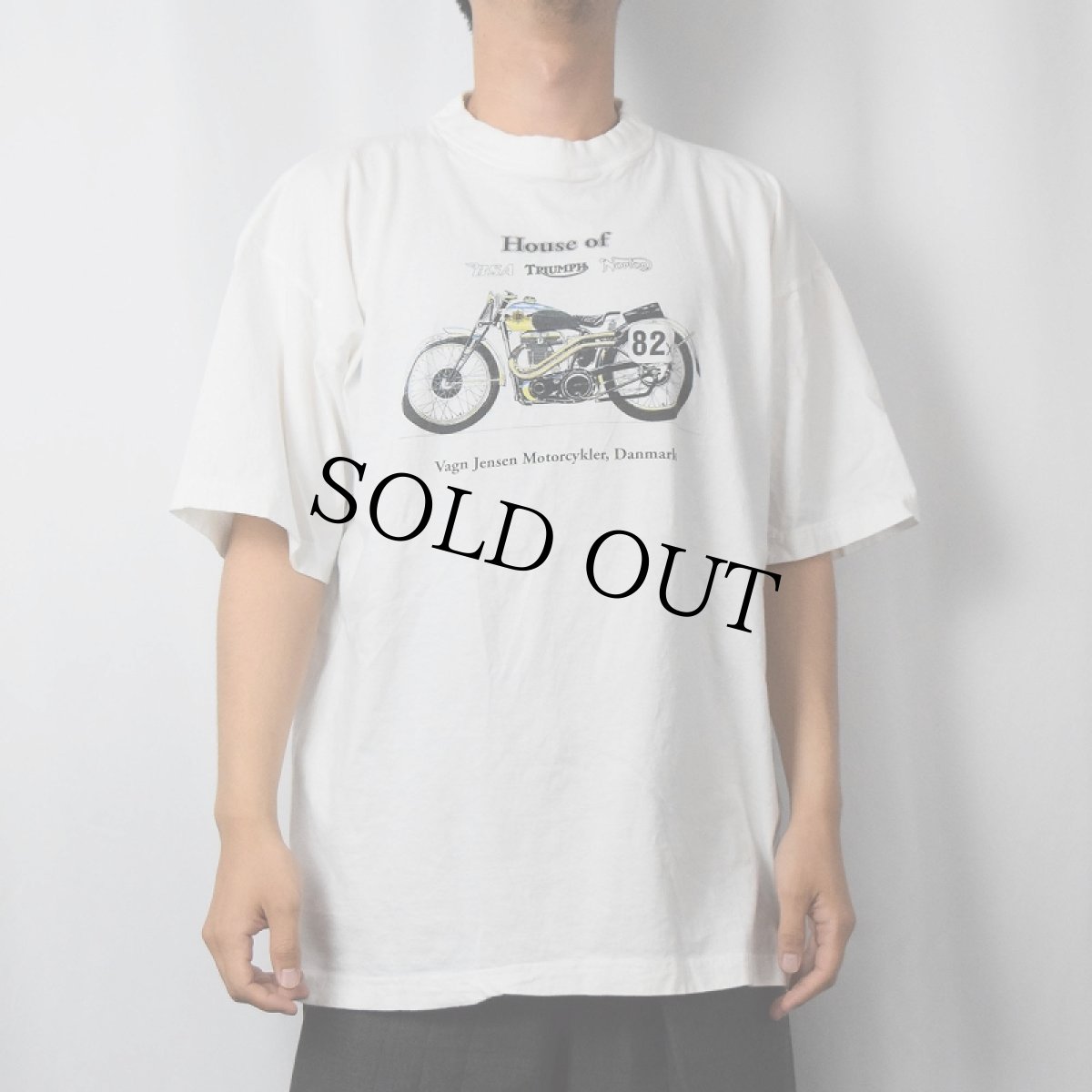 画像2: "House of BSA, TRIUMPH. Norton" バイクプリントTシャツ XL (2)
