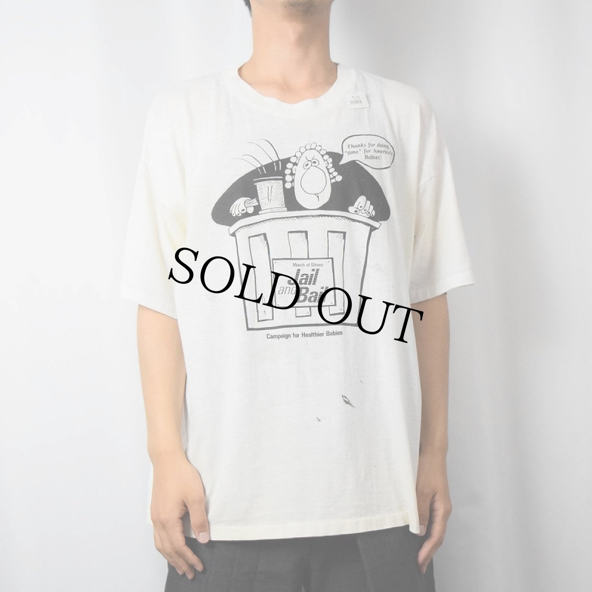 画像2: 90's March of Dimes "Jail and Bail" 非営利団体 キャンペーンプリントTシャツ (2)