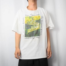 画像2: 90's "ASHBURY HAIGHT" 交差点イラスト 向日葵プリントTシャツ XL (2)