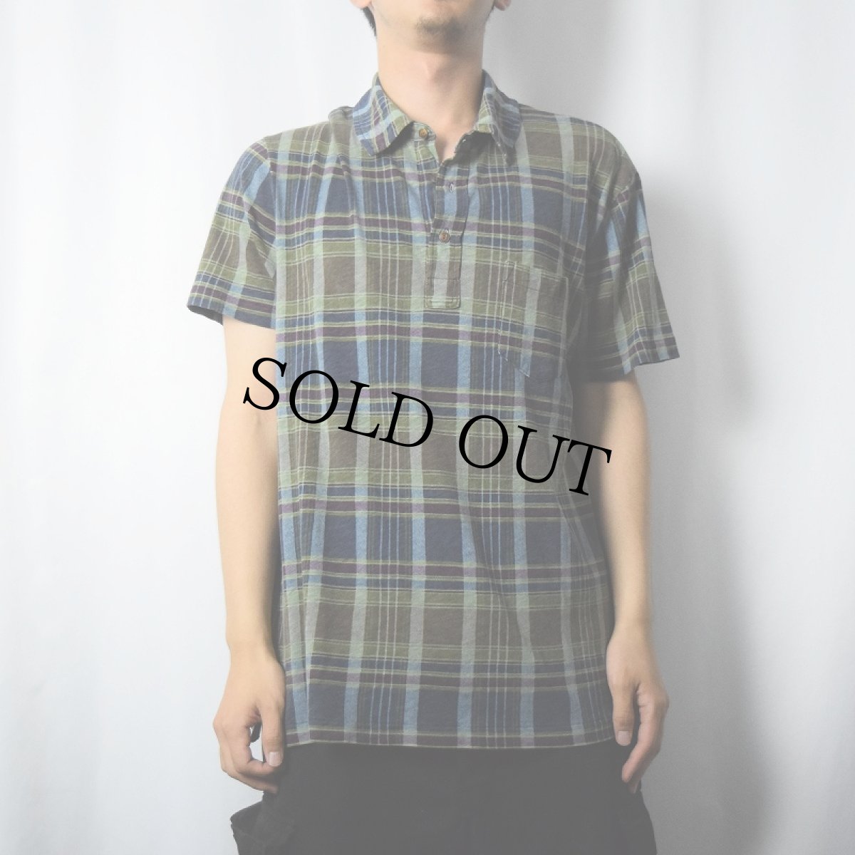 画像2: POLO Ralph Lauren "CUSTOM FIT" チェック柄 コットンポロシャツ L (2)