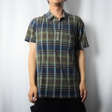 画像2: POLO Ralph Lauren "CUSTOM FIT" チェック柄 コットンポロシャツ L (2)