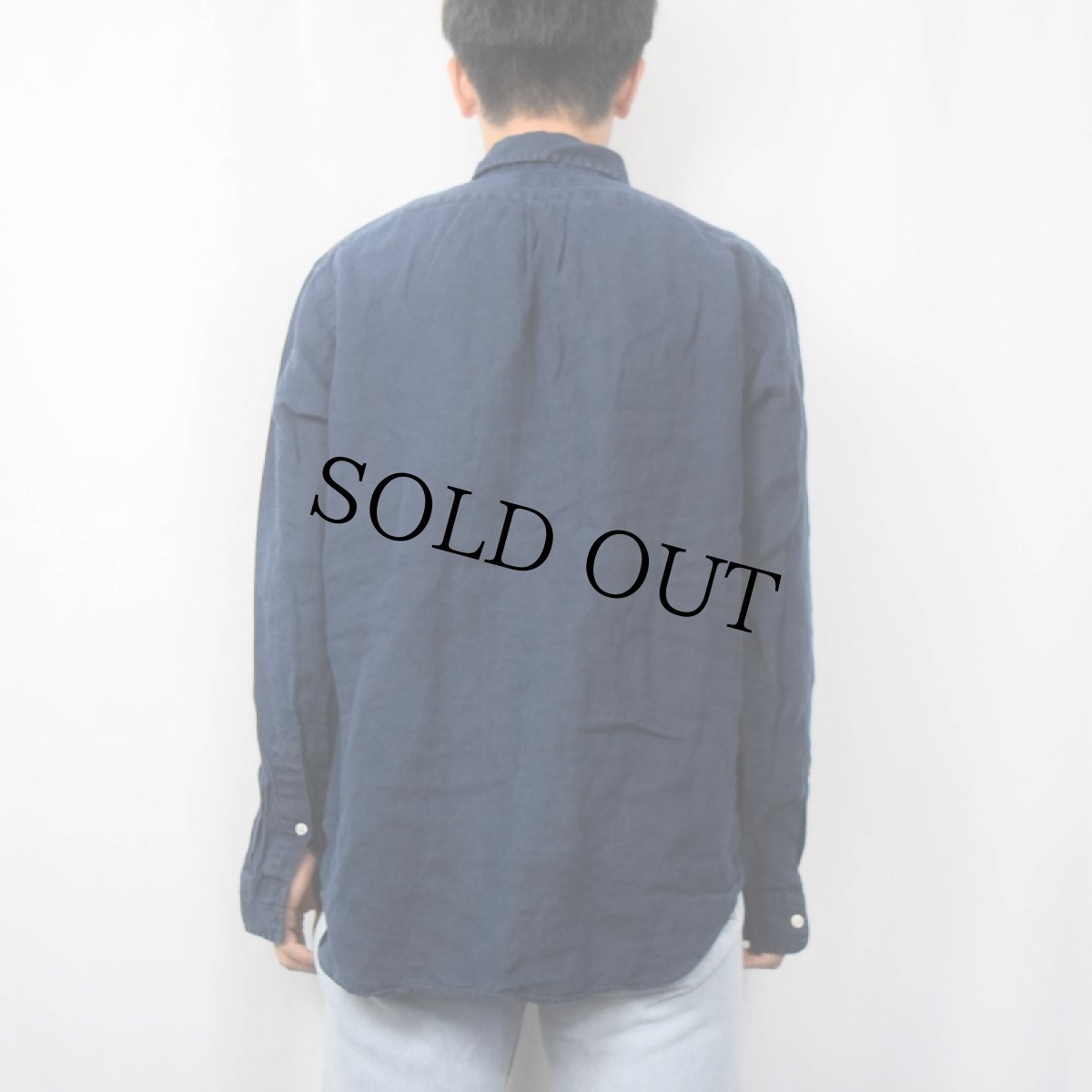 画像3: Ralph Lauren "CLASSIC FIT" リネンボタンダウンシャツ NAVY M (3)