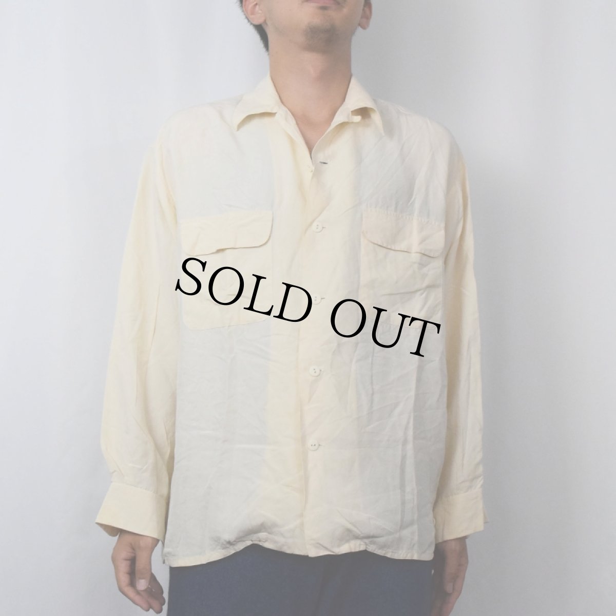 画像2: EQUIPMENT FRANCE製 シルク オープンカラーシャツ M (2)